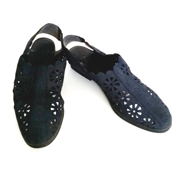 1990's Suede Cut-out Slingbacks - Picture 4 of 6